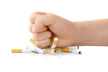 Hand breaking cigarettes